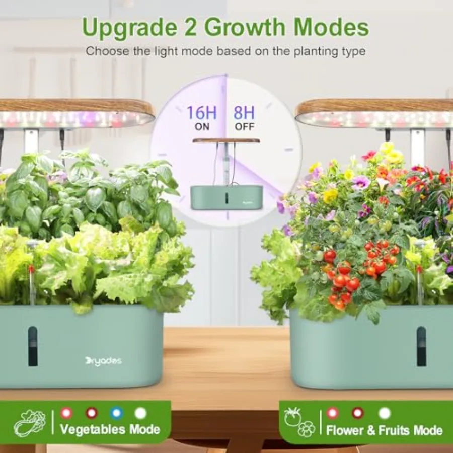 Countertop hydroponics growing Ultimate 12-Pod Aeroponic Herb Garden with LED for Kitchen Office