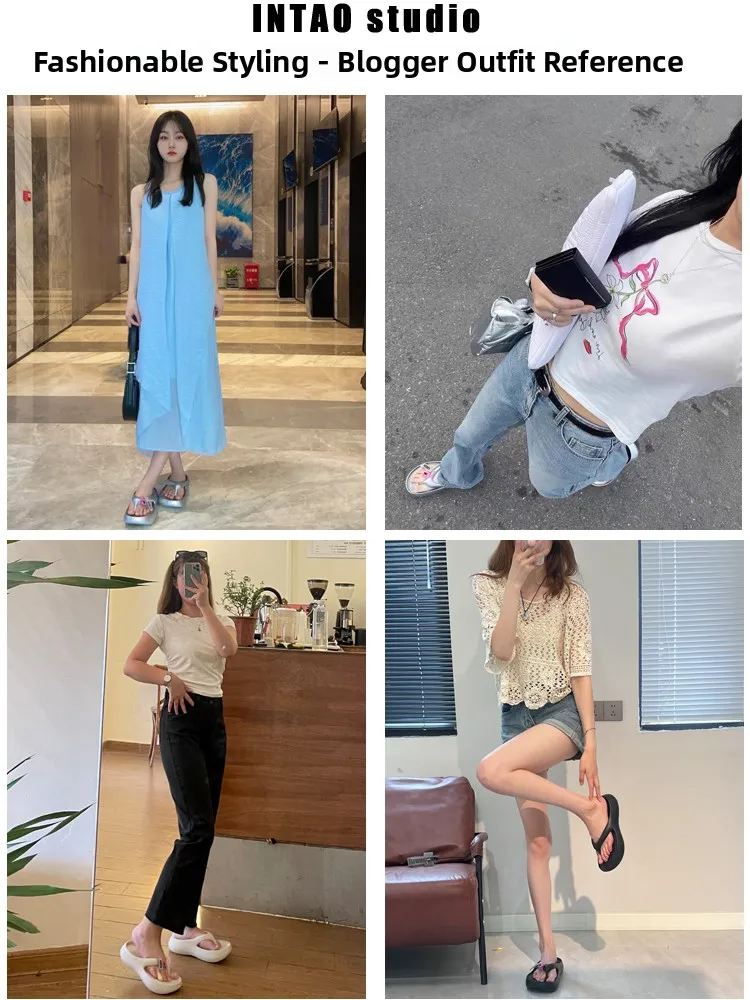 

Tawto женские летние уличные сандалии Thi Bot, пляжные пляжные шлепанцы без шнуровки, корейские шлепанцы на плоском каблуке, однотонный цвет EVA