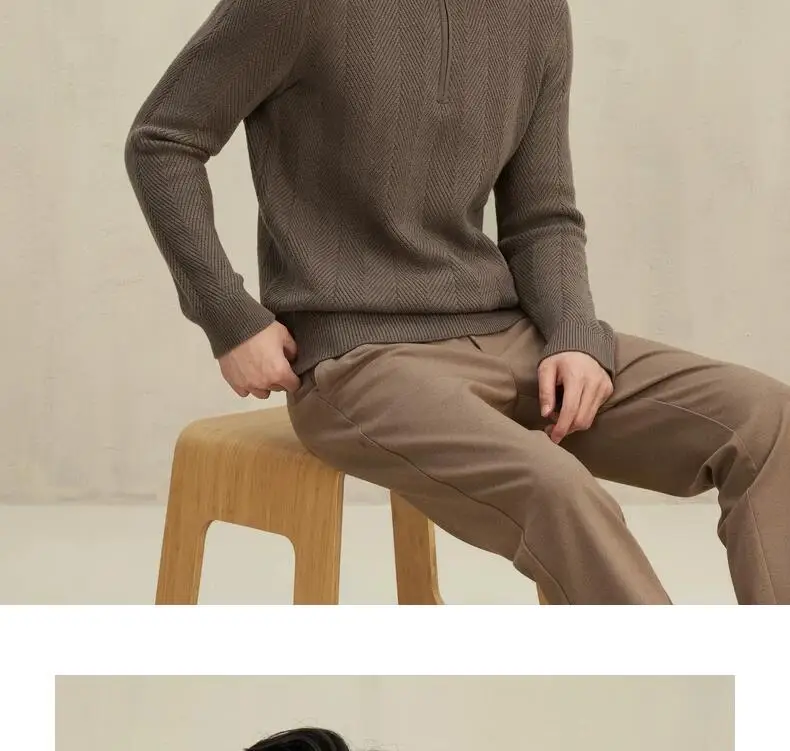 Round neck cashmere sweater with autumn and winter flowers and solid color leisure business sweater top