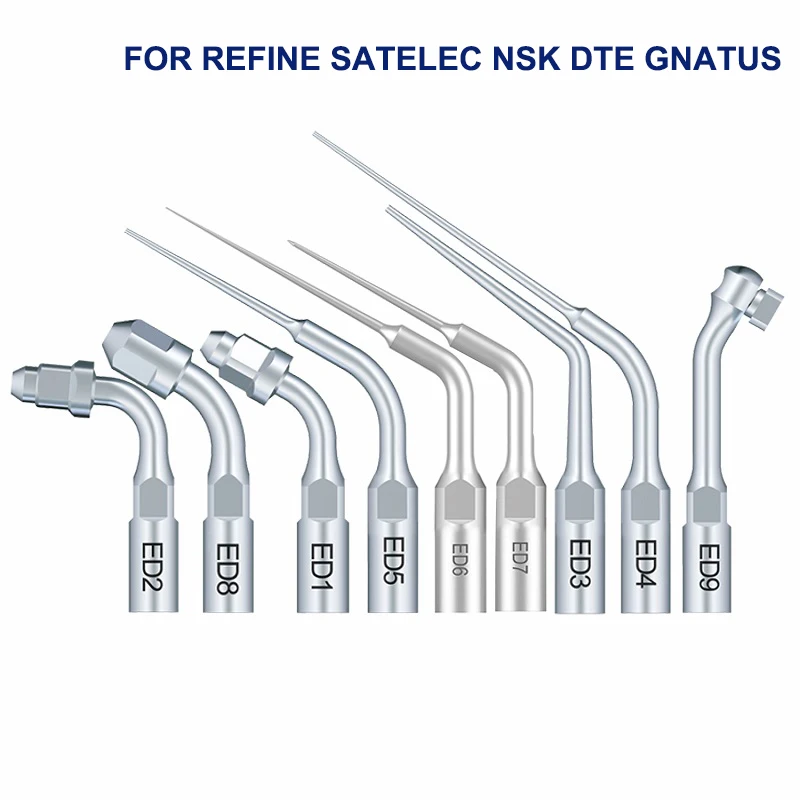 For REFINE SATELEC NSK DTE GNATUS Scaler Handpiece Dental Ultrasonic Scaler implant Tips ED1 ED2 ED3 ED4 ED5 ED6 ED7 ED8 ED9