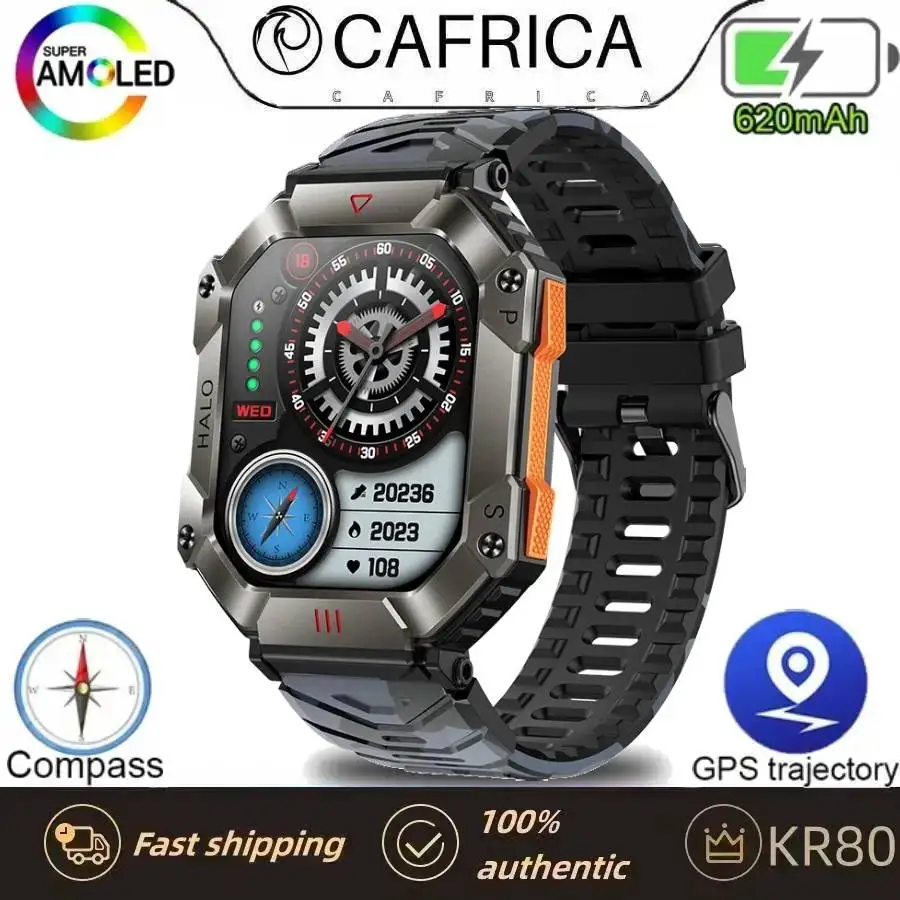 

Мужские спортивные Смарт-часы CAFRICA KR80, 2,0 дюйма, 650 мАч