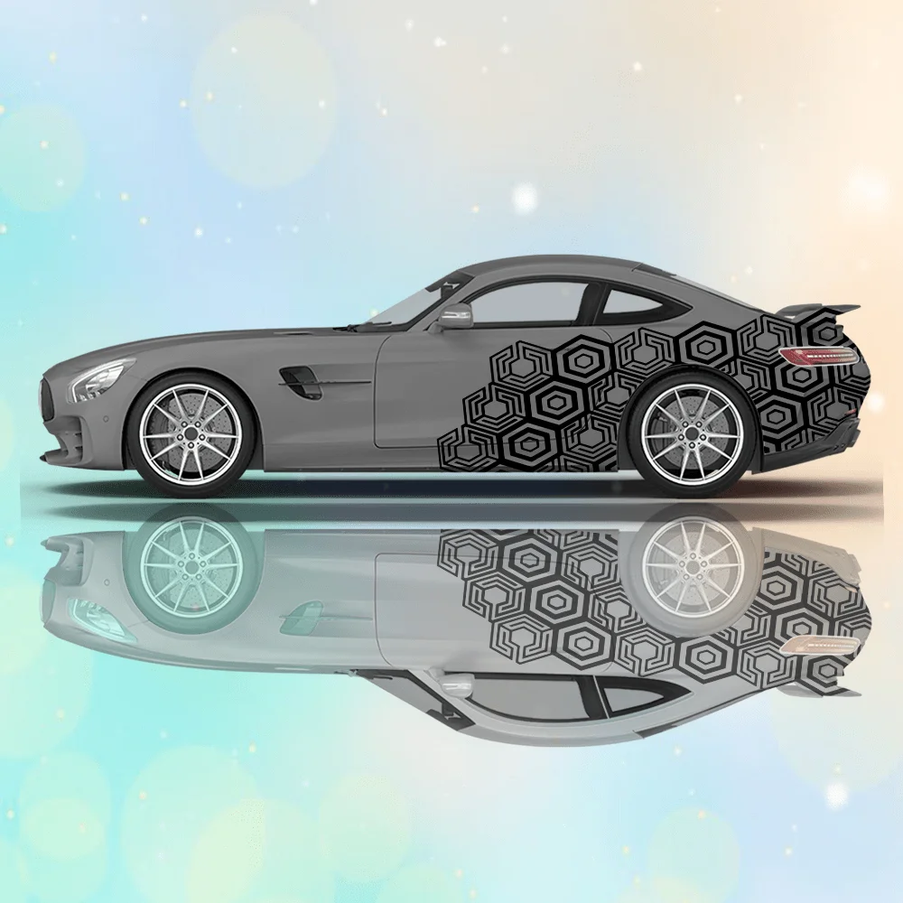 

Dense Honeycomb Hexagonal Car Sticker, Full-body Floral Decoration Covering Scratches, Waterproof Car Sticker Car Vinyl Wraps