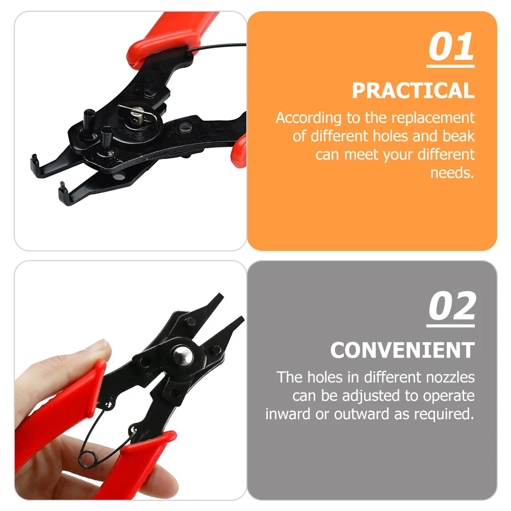 

1 set High carbon Steel Circlip Pliers Interchangeable Nozzle Tool Durable Practical Machinery Bicycles Motorcycles