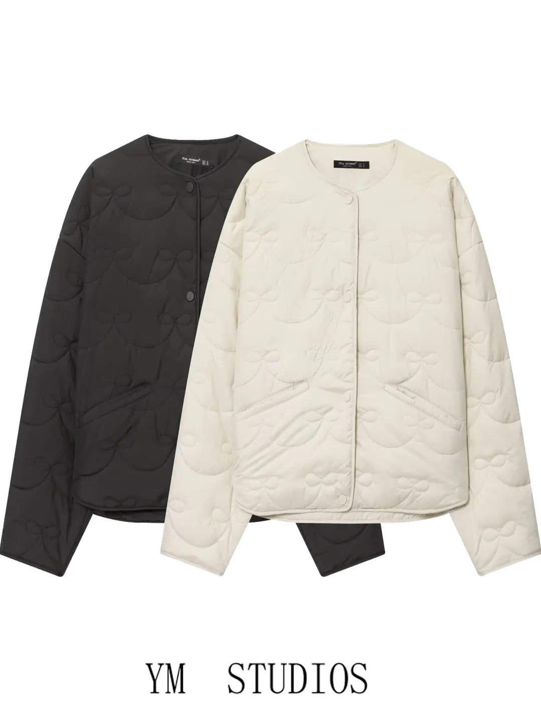 

Повседневная легкая круглая хлопковая куртка для женщин с застежкой на одной пуговице, простая строчка с узлом, модная верхняя одежда...