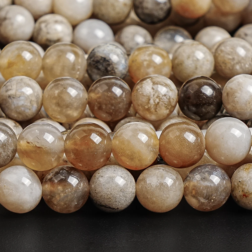 6mm Multicolor Ocean Fossil Agate Round Beads Natural Loose Beads for Unique Jewelry Making Nautical Theme Bracelet Boho Style