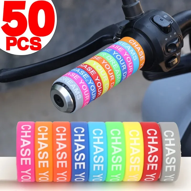 30mm Silicone Motorcycle Handlebar Rings DIY Electric Vehicle Bicycle Elastic Anti Slip Fishing Rod Decoration Ring Handle Cover