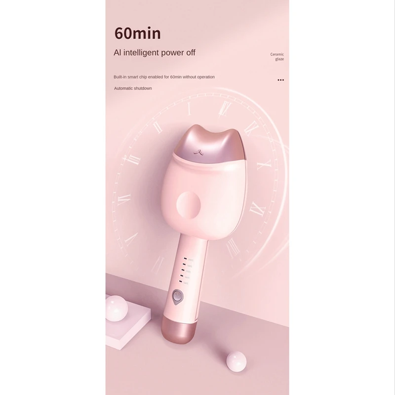 جهاز تجعيد الشعر الكهربائي الأوتوماتيكي بعصا شعر قصيرة ، مكواة تجعيد البيض ، أيون سالب ، 32 صولًا