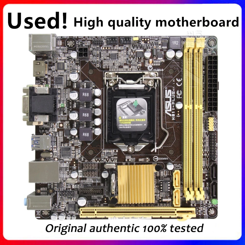 

For Asus H81I-PLUS Desktop Motherboard H81 LGA 1150 For Core i7 i5 i3 DDR3 SATA3 USB3.0 HDMI Mini-ITX Original Used Mainboard