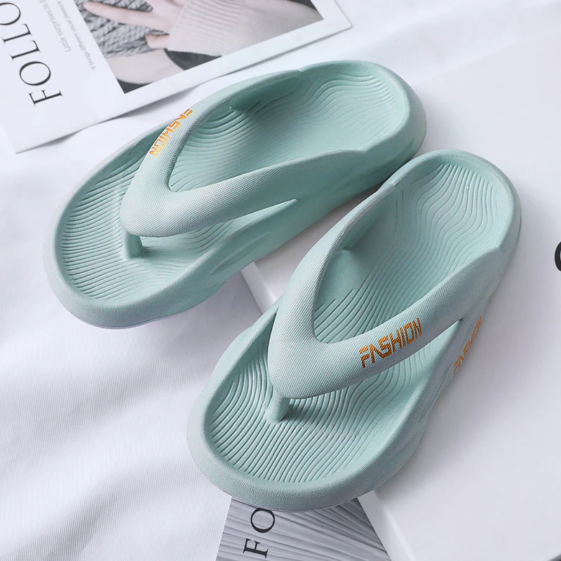 MAIJIAKA Summer Men's Flip Flops Platform Slippers Outdoor Casual Beach Sandals Home Non-slip Slippers Soft Sole EVA Slippers view 4