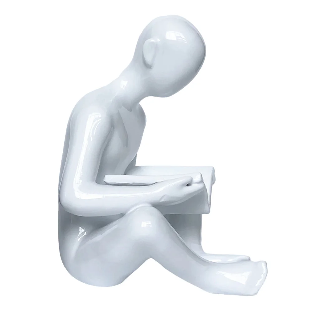 Decorative Bookend Resin Artware Household Bookshelf Adornment Desktop Organizer Modern Book End Scratch Protection Home Office