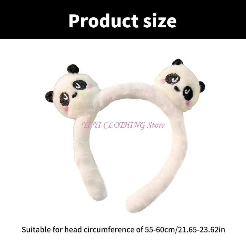 N5KF 漫画パンダヘッドバンド女性と女の子のための繊細で実用的なヘアアクセサリー冬洗顔バンド髪の装飾