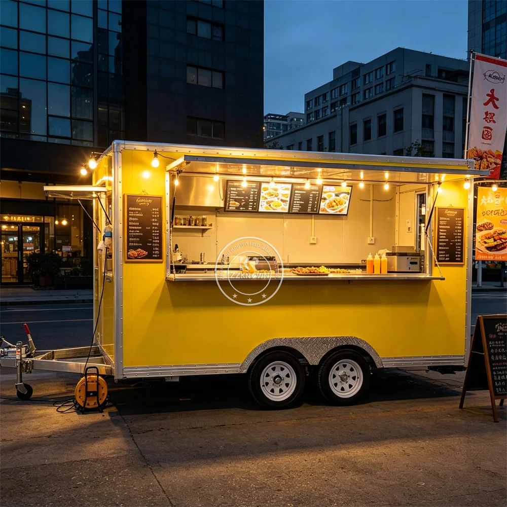 

High Quality Smoothie Beverage Cart Mobile Food Trailer Street Fast Food Truck Street Snack Ice Cream Cart with Freezer