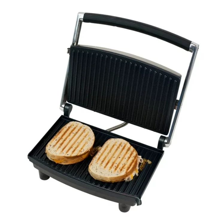 

Chef Buddy Panini Press Sandwich Maker and Indoor Grill with Drip Tray