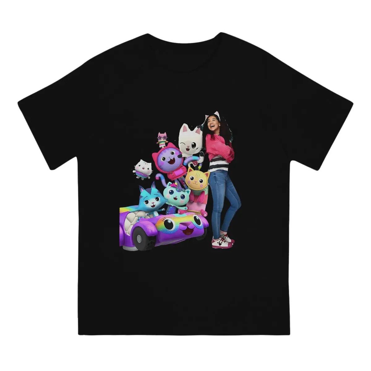 Birthday Party T Shirts Men 100% Cotton Casual T-Shirt O Neck Gabby's Dollhouse Tees Short Sleeve Clothes Printing