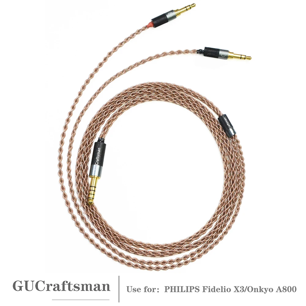 

GUCraftsman 6N Single Crystal Copper Headphone Replacement Cables for Philips Fidelio X3 Onkyo A800