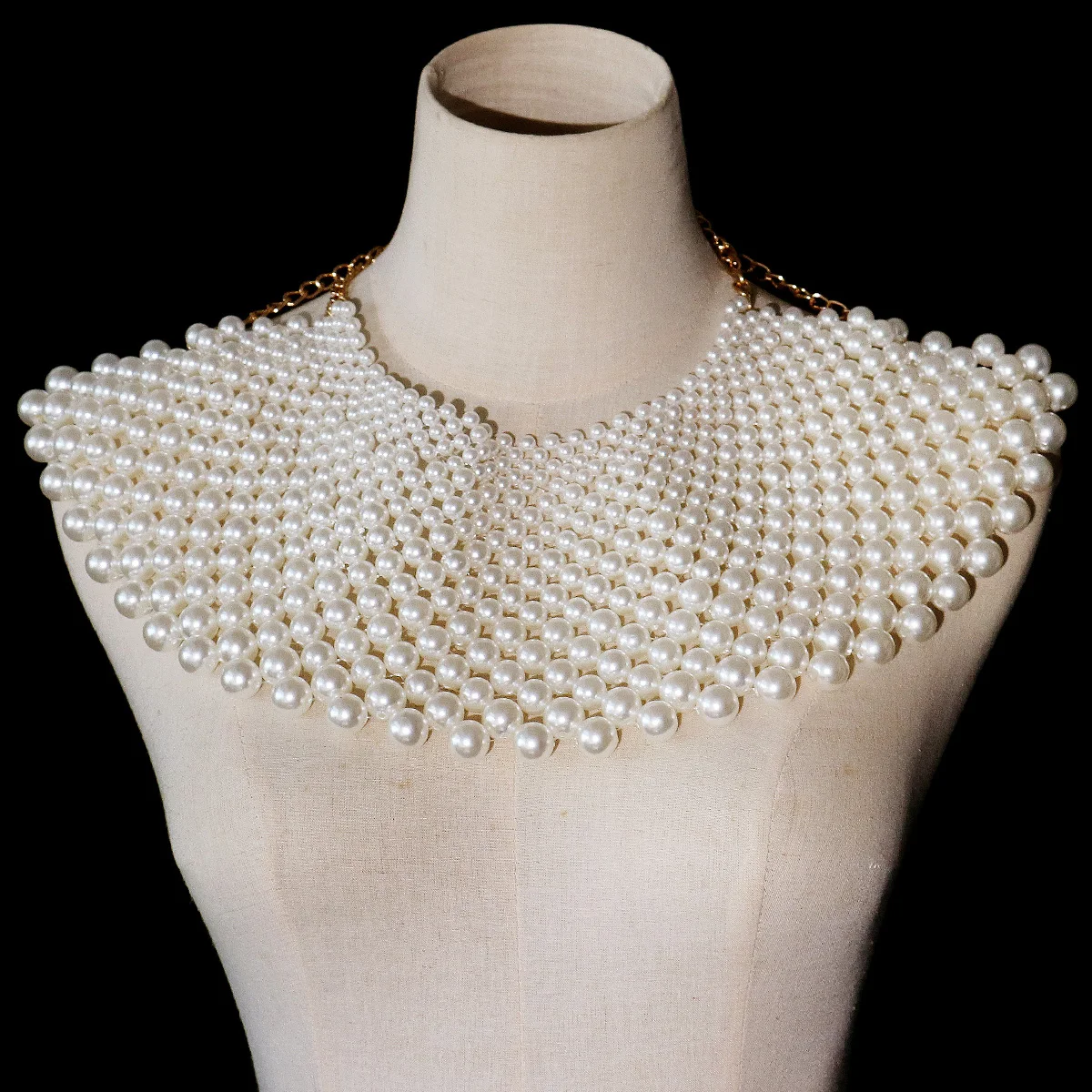 Miallo Luxury White Pearl Woven Shawl Collar Middle Eastern Festivals Pearl Accessories For Women Ramadan Delicate Necklace