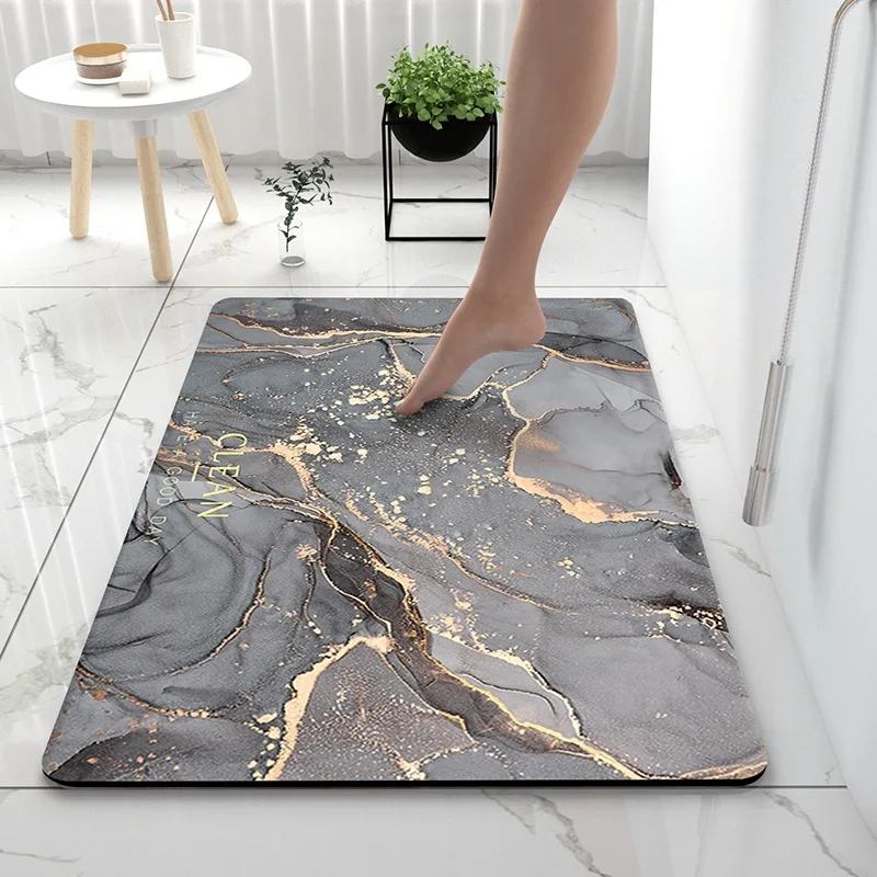 

Light Luxury Bathroom Soft Diatom Mud Absorbent Floor Mat Bathroom Toilet Door Quick-drying Entrance Door Mat and Anti-slip Mat