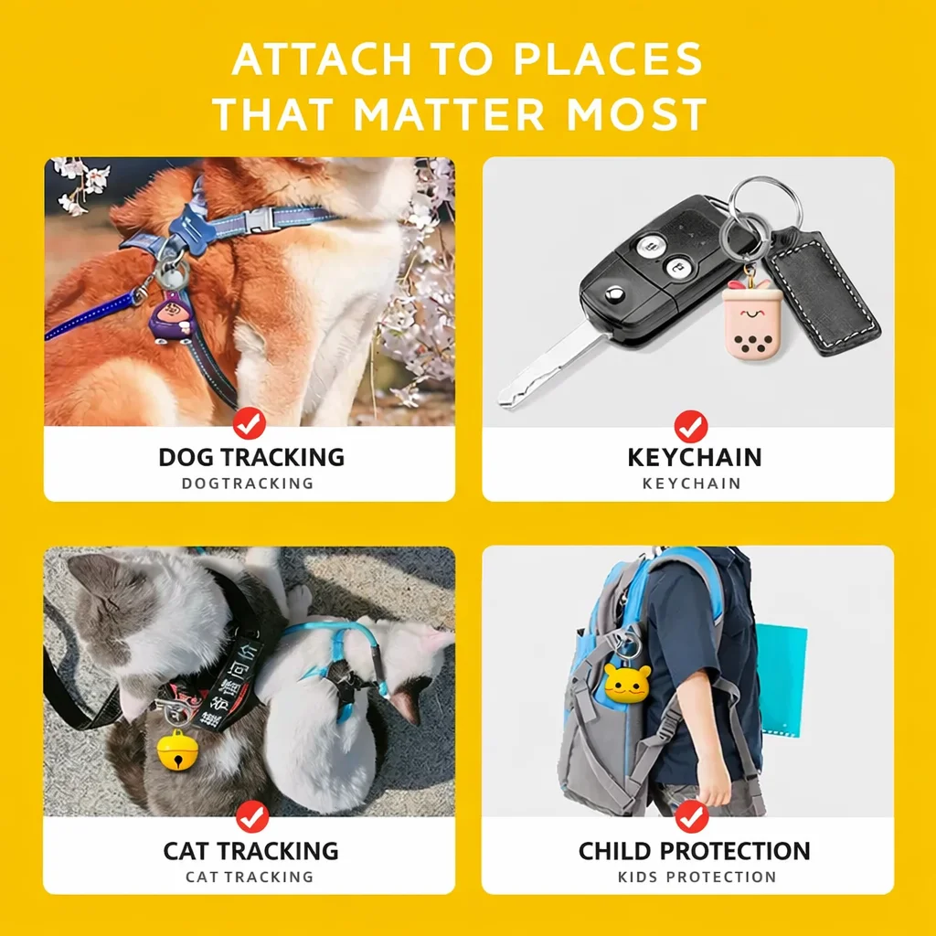 Silicone Case For Airtag Cute Cartoon Protective Cover Locator Tracker Keychain shockproof Shell