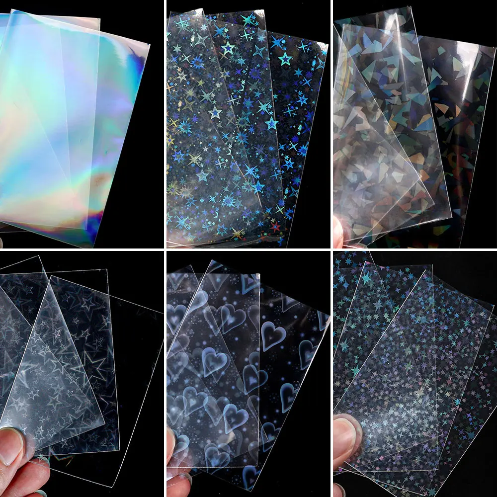 50 Stück 61x88mm Laser Korea Kartenhüllen Fotokarten Klare Schutzhülle Kpop Schutz Brettspiele Tarotkarten Fotokarten-Schutzfolie