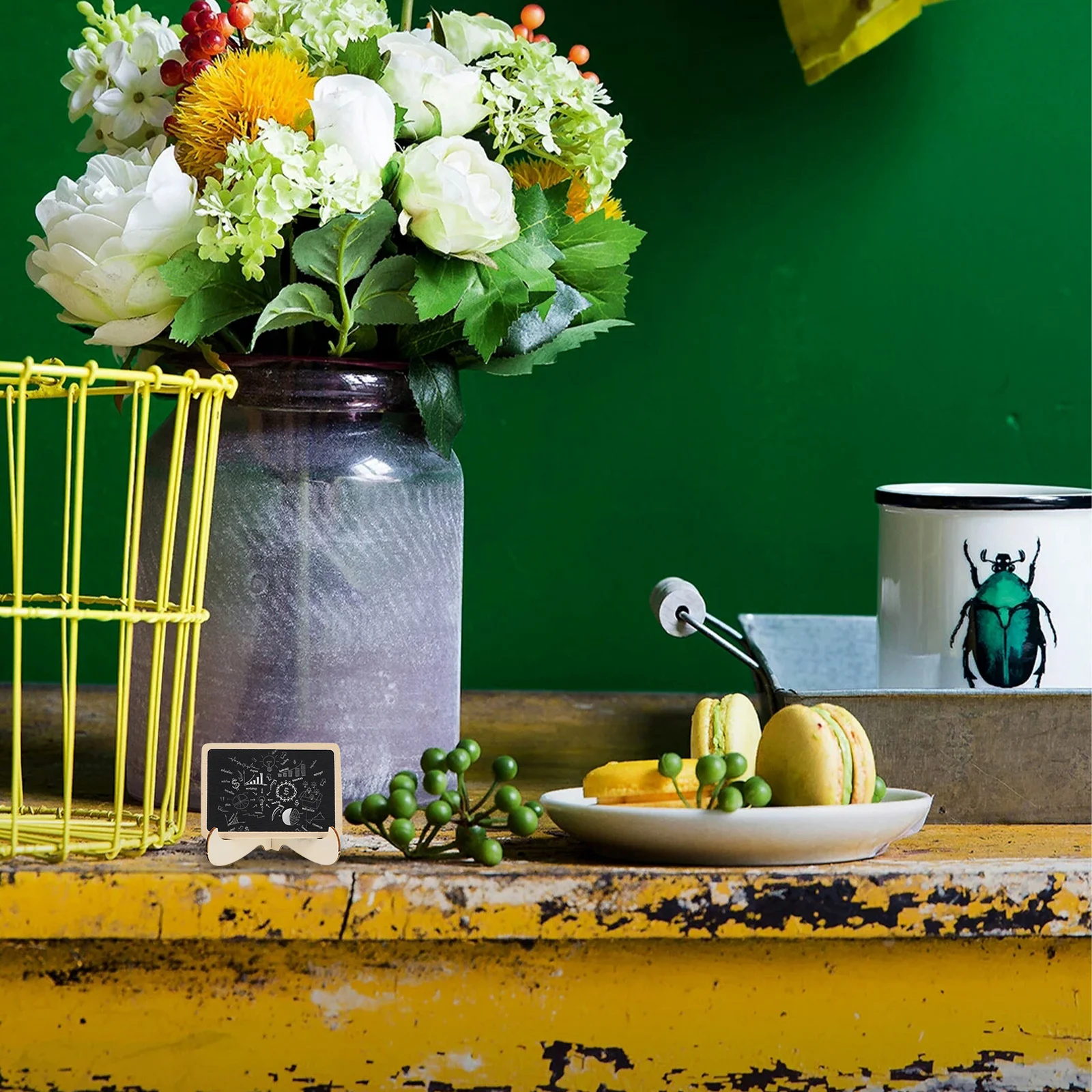 10 قطعة السبورة الصغيرة تسجيل خشبية منضدية رسالة المجلس لعرض الزفاف قابل للمسح الخشب السبورة سطح المكتب ديكور حلية #6