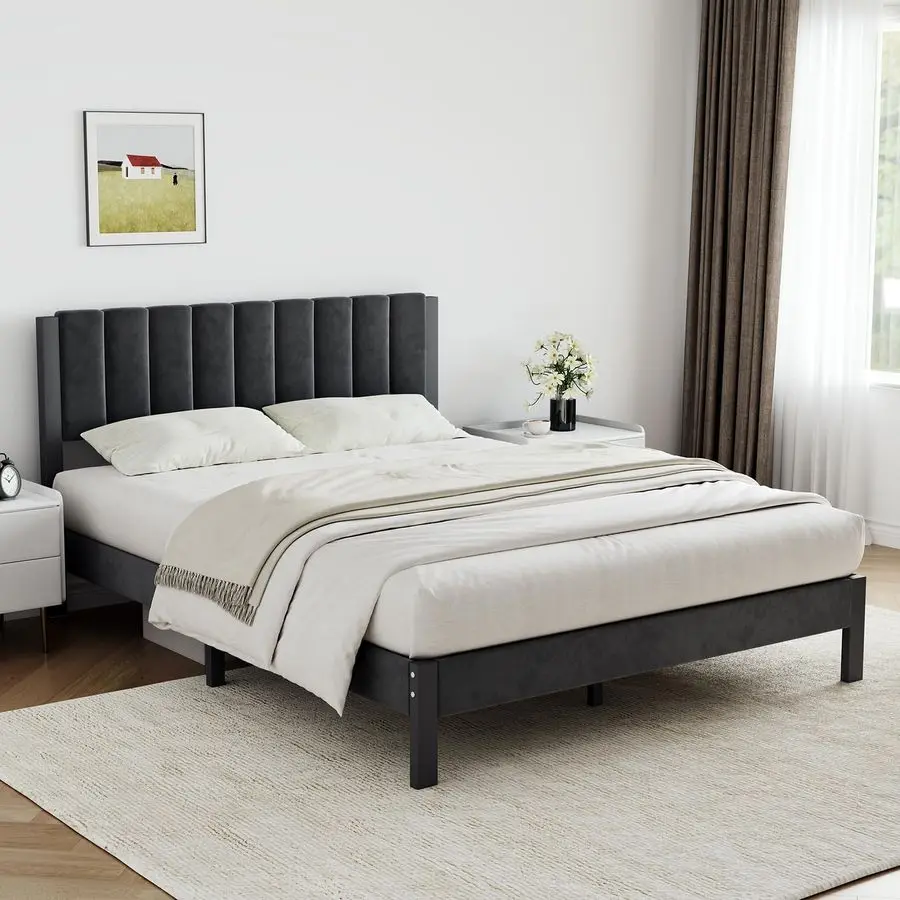 

Novilla Twin Bed Frames with Piano Keys Headboard and Footboard, Metal Platform Bed Frame Twin Size, No Box Spring Needed, Easy
