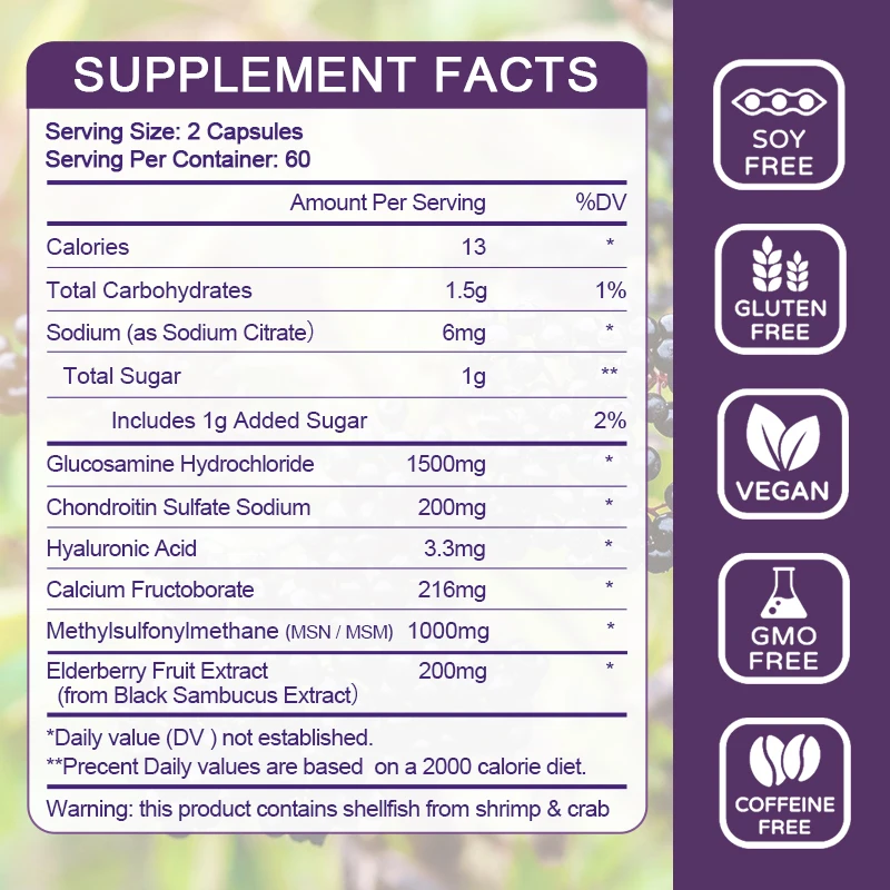 Glucosamine Chondroitin Capsules for Joint Support & Health Joint Shoulder & Neck Pain Repair Joint Injuries