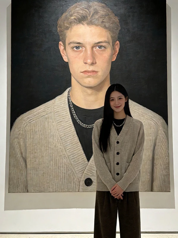 

Мужской кардиган свободного кроя на пуговицах с V-образным вырезом, цвет хаки, в корейском стиле, повседневный, весна-осень, вязаный свитер, верхняя одежда