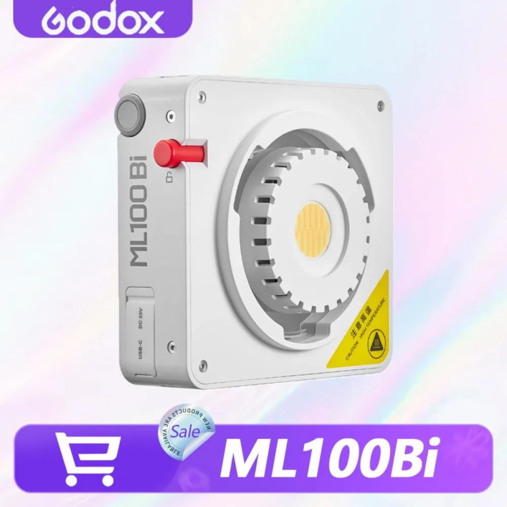 Godox ML100Bi 100W Bi-Color LED Light 2800-6500K CRI97 487g 11 FX Bluetooth APP for Vlog Photography Video Studio