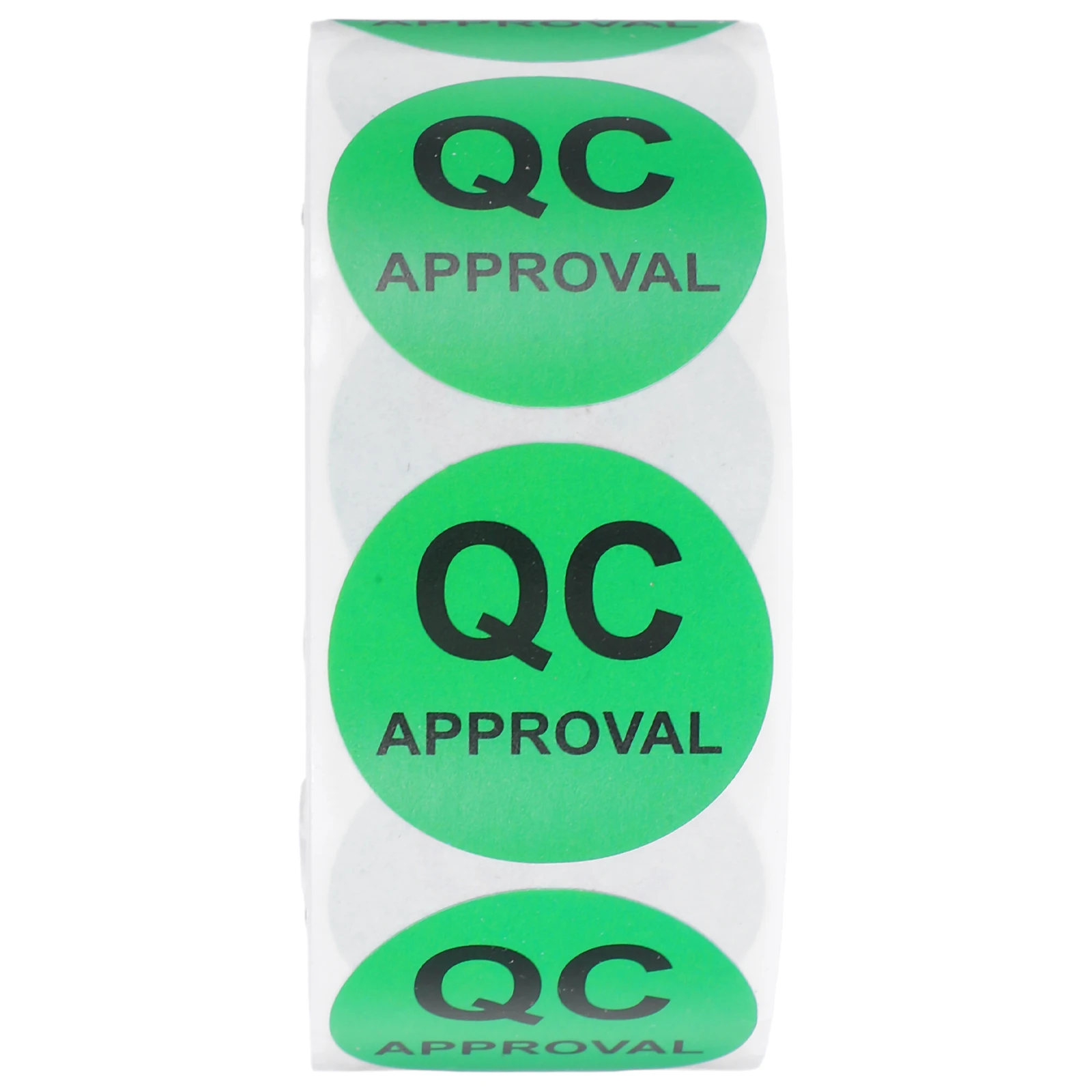 

1 Roll Quality Control Stickers Black Text Round Adhesive Qc For Product Inspection Warehouse Supplies Inventory Management