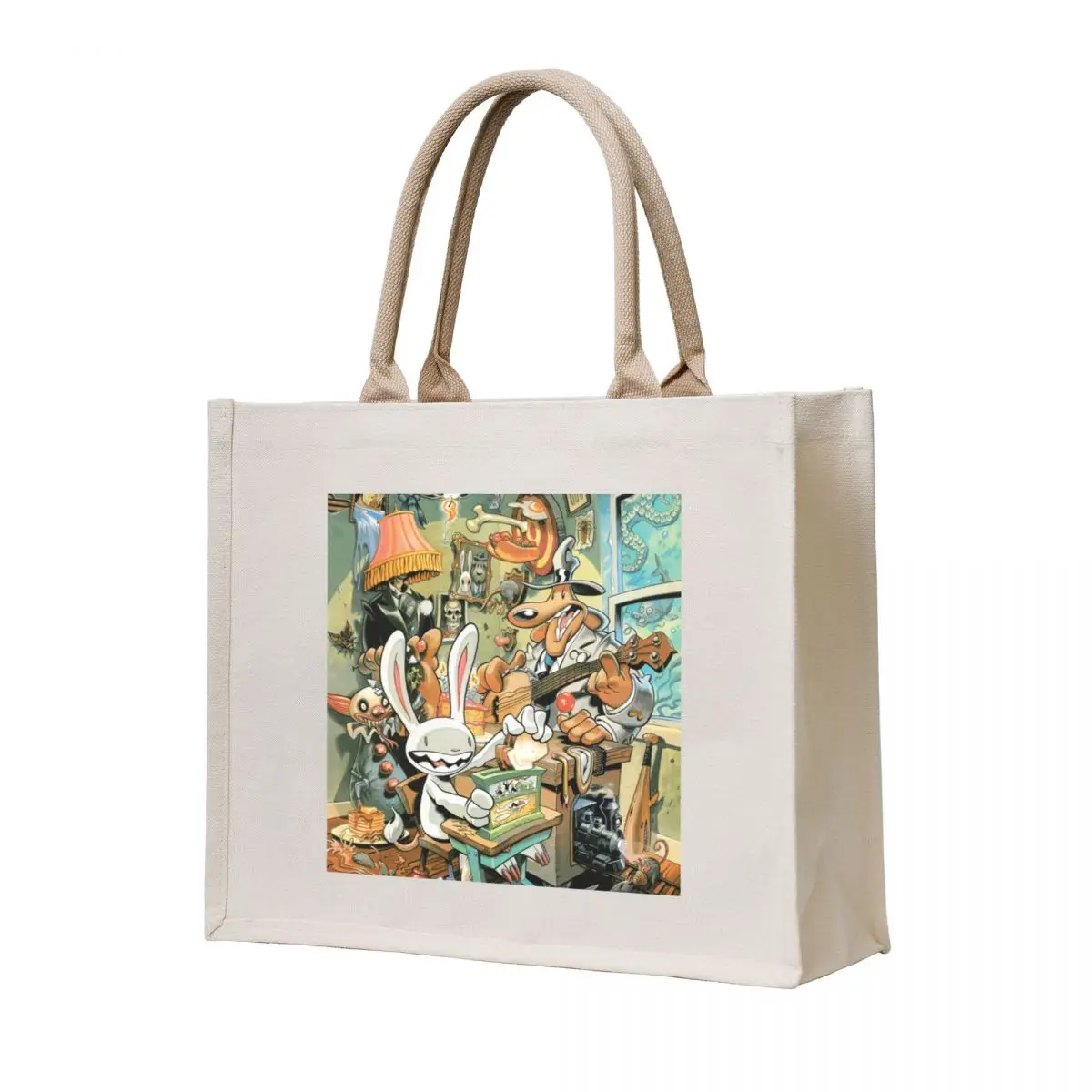 

Sam and Max Tote Bag Portable shopping bag reusable shopping bag cute tote tote screen