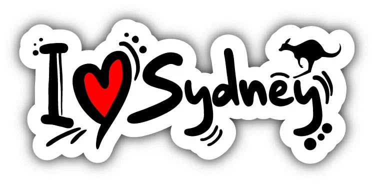 

I Love Sydney Travel Slogan Decal Car Bumper Scratch-proof Sticker Adventure Motorcycle Stickers Rally Custom Decals With Logo