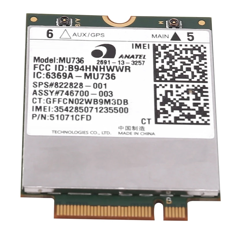 Tarjeta Wifi MU736, módulo 3G para HP Probook 430, 440, 640, 645, 650, 655, G1, Zbook 17, Elitebook 850, 820, G1