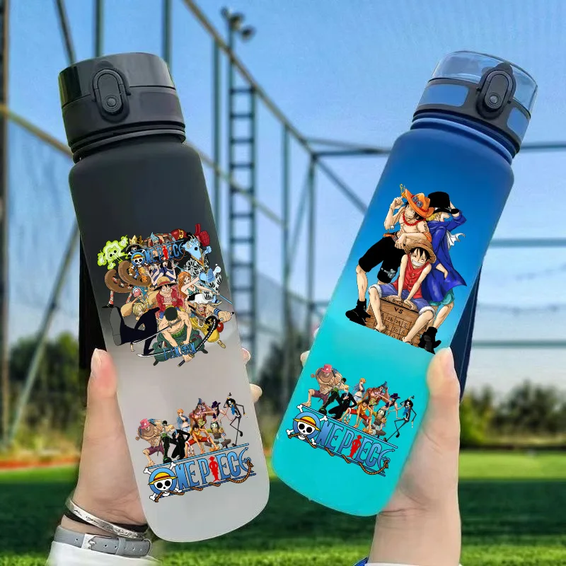 1000ML Anime ONE PIECE Monkey D. Luffy Roronoa Zoro Portgas · D · Ace Nico Robin botella de agua de plástico Gourde regalos para niños