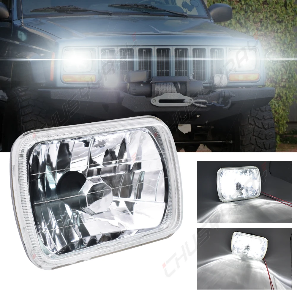 CHUSYYRAY Car Modification Headlights Car Daytime Running Lights Square 7 Inch LED Universal SUV Pickup Truck Truck Headlamp