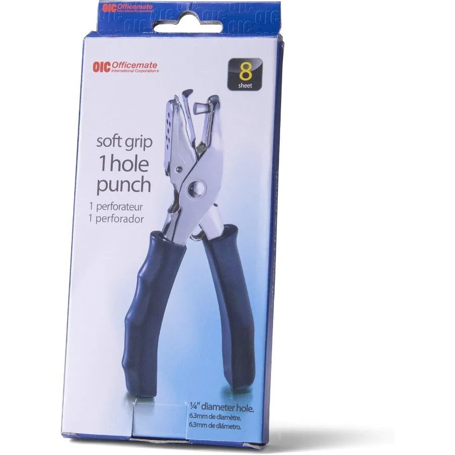 ثقب واحد مع مقبض ناعم لتنظيم المستندات الفعالة يحمل ما يصل إلى 8 أوراق مثالية للاستخدام المكتبي والمنزلي باللون الأسود