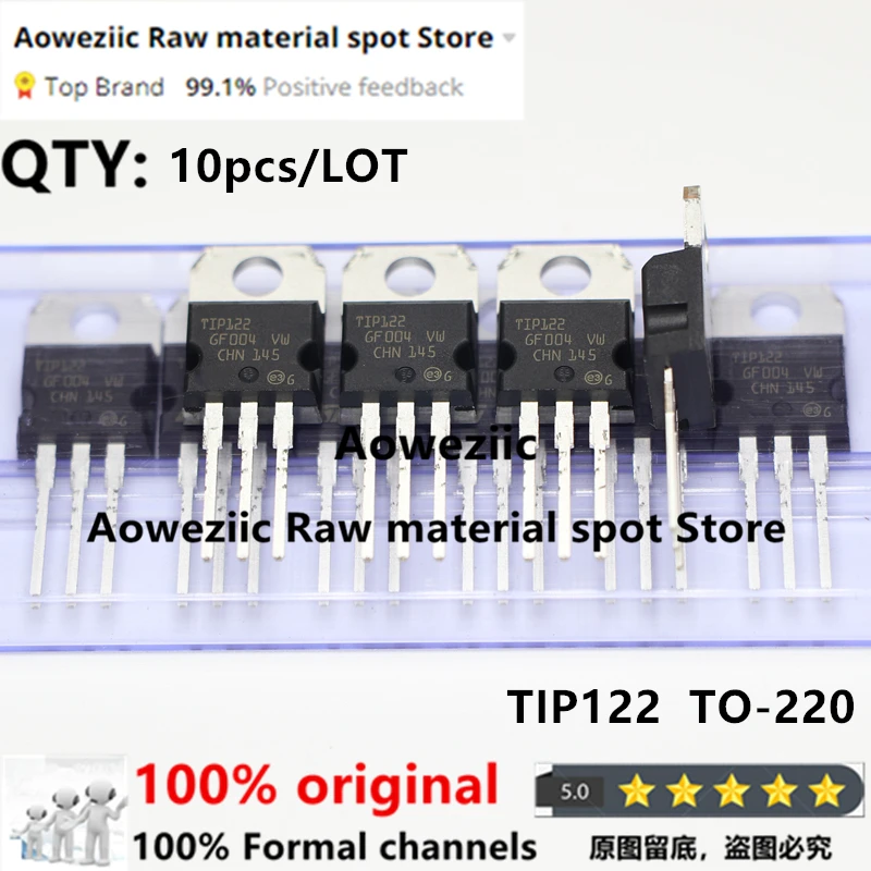 Aoweziic 2021+ 100% New Imported Original TIP122 TO-220  NPN  Darlington Transistor 5A 100V