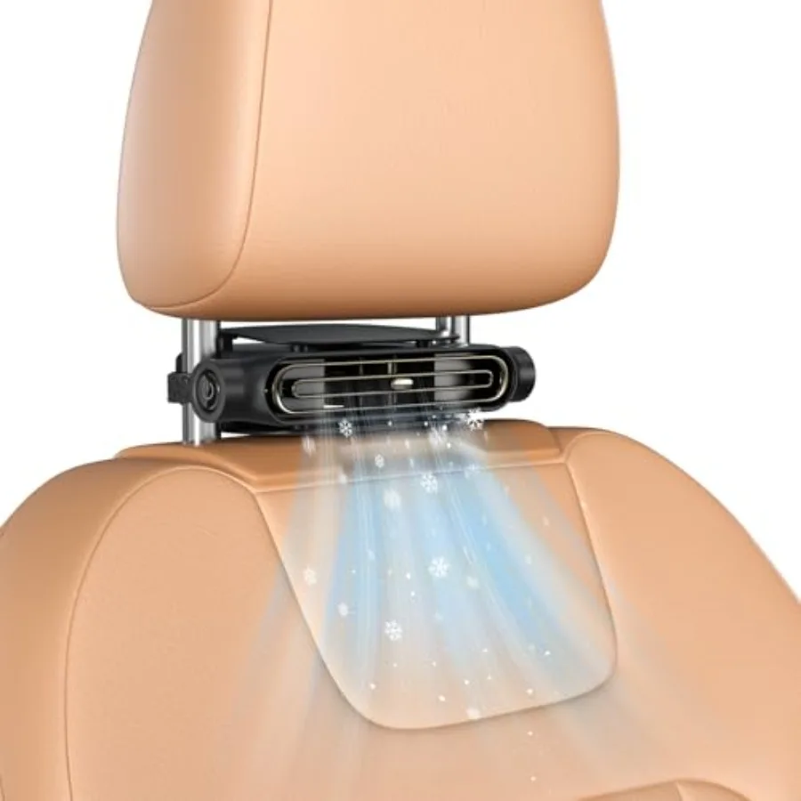 

USB Car Seat Fan for Backseat - 3 Speeds Quiet Neck Fan Mini Portable Air Conditioners for Car Accessories, Cooling Fans for Ba