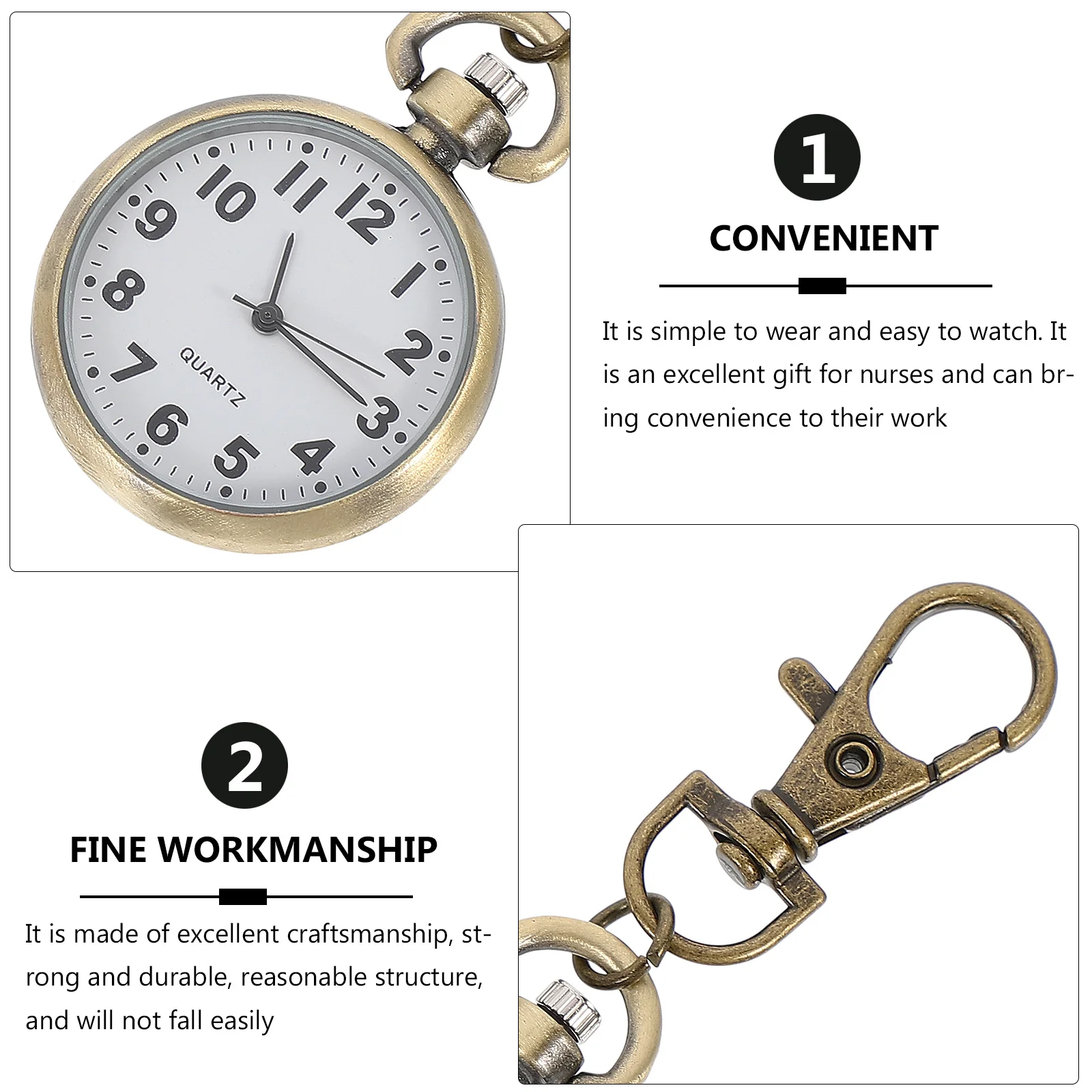 

Creative Nurse Watch Strong Hanging Pocket Watch Convenient Keychain for Nurses Doctors Students Nurse Watches for Women
