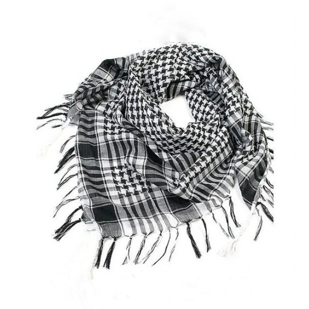 Bufanda táctica árabe para senderismo al aire libre para hombres y mujeres, chal de cabeza con borla, máscara, 100x100cm