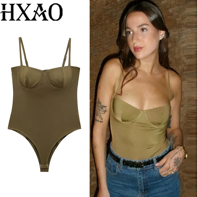 HXAO Frau Body Slip Korsett Body Frauen Ärmellose Tops Sommer Abnehmen Körper Backless Satin Body Sexy Dessous
