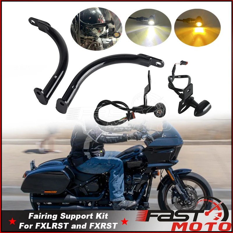 2022-2025 Front Fairing Support Bracket Mount Kits Turn Signal Blinking DRL Light Accessories For Harley Softail FXLRST FXRST