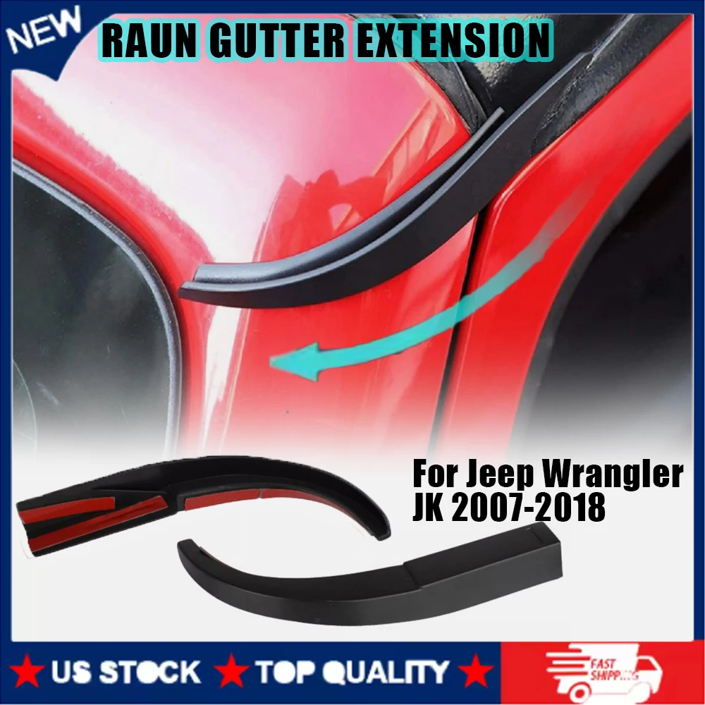 

2 шт., верхняя часть крыши автомобиля, защита от дождя, защита от переключателя, слот, удлинитель желоба для Jeep Wrangler JK 2007-2018