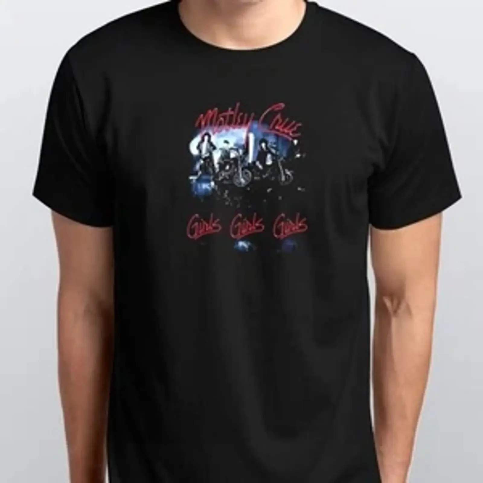 T SHIRT UNISEX MOTLEYS GIRL CRUE METAL SML XL XXL 3 4 colors black vintage Washed Casual Soft fashion Slightly Comfortable