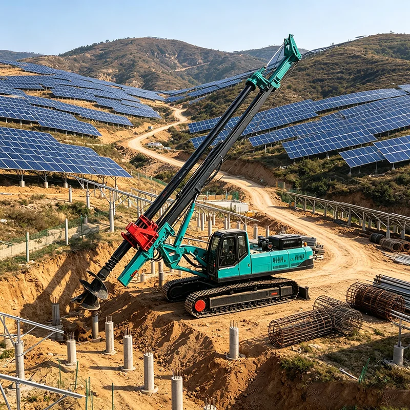 Photovoltaic Solar Piling Rotary Drilling Rig Hydraulic Crawler Drill Rig for Solar Farm Construction