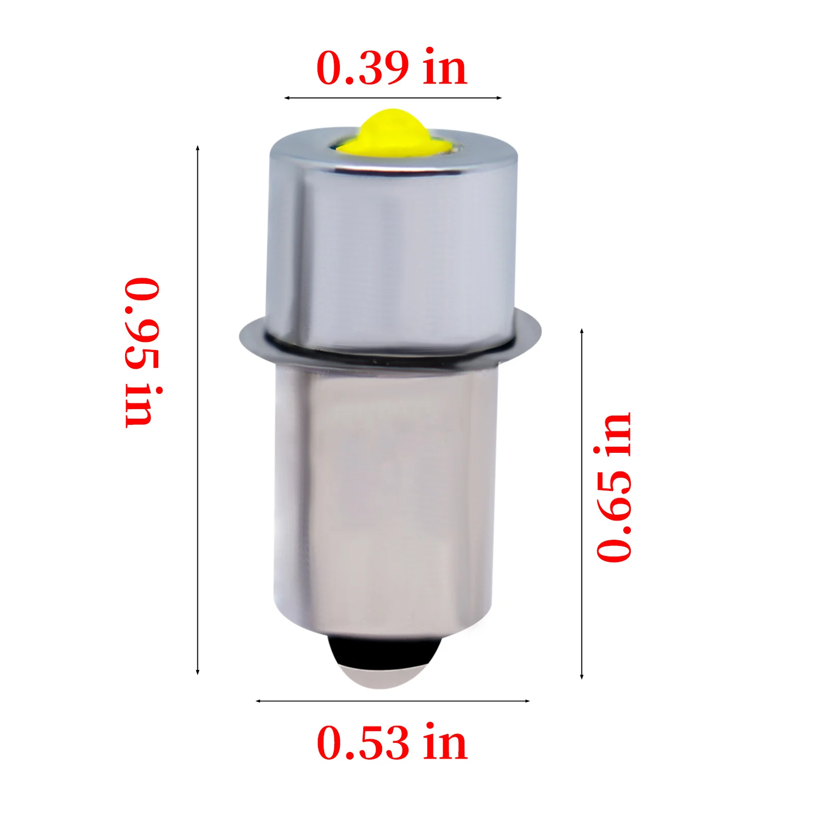 2PCS 200LM P13.5S 3W DC3V-12V 6V-24V LED Upgrade Lamp Bulb Flashlight Replacement Bulb Torch Emergency Light Bulbs Work CD Cells