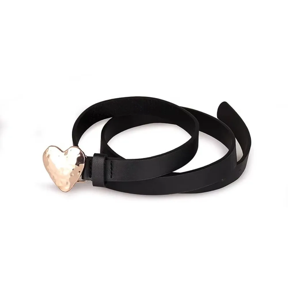 Simple Irregular Women's Slim Belt PU Heart-shaped Buckle Waistband Dress Jeans Belt Clothing Accessory