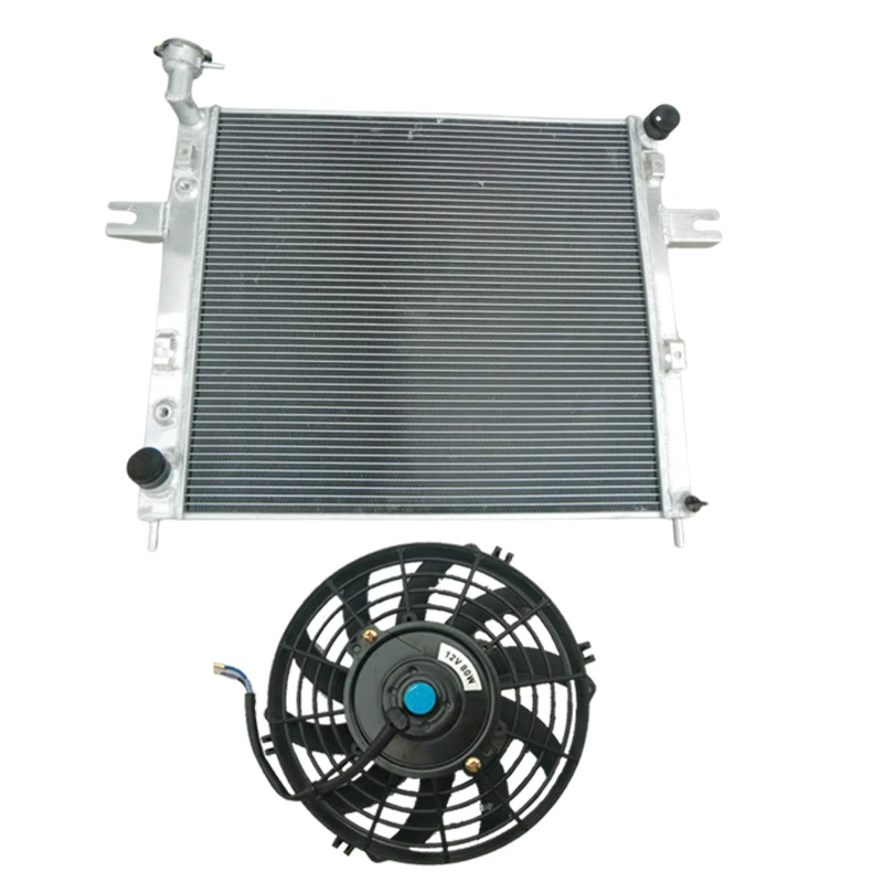 3ROW Aluminum Radiator+Fan For Jeep Grand Cherokee 4.0L L6 1999 2000 2001 2002 2003 2004 99 00 01 02 03 04 AT/MT