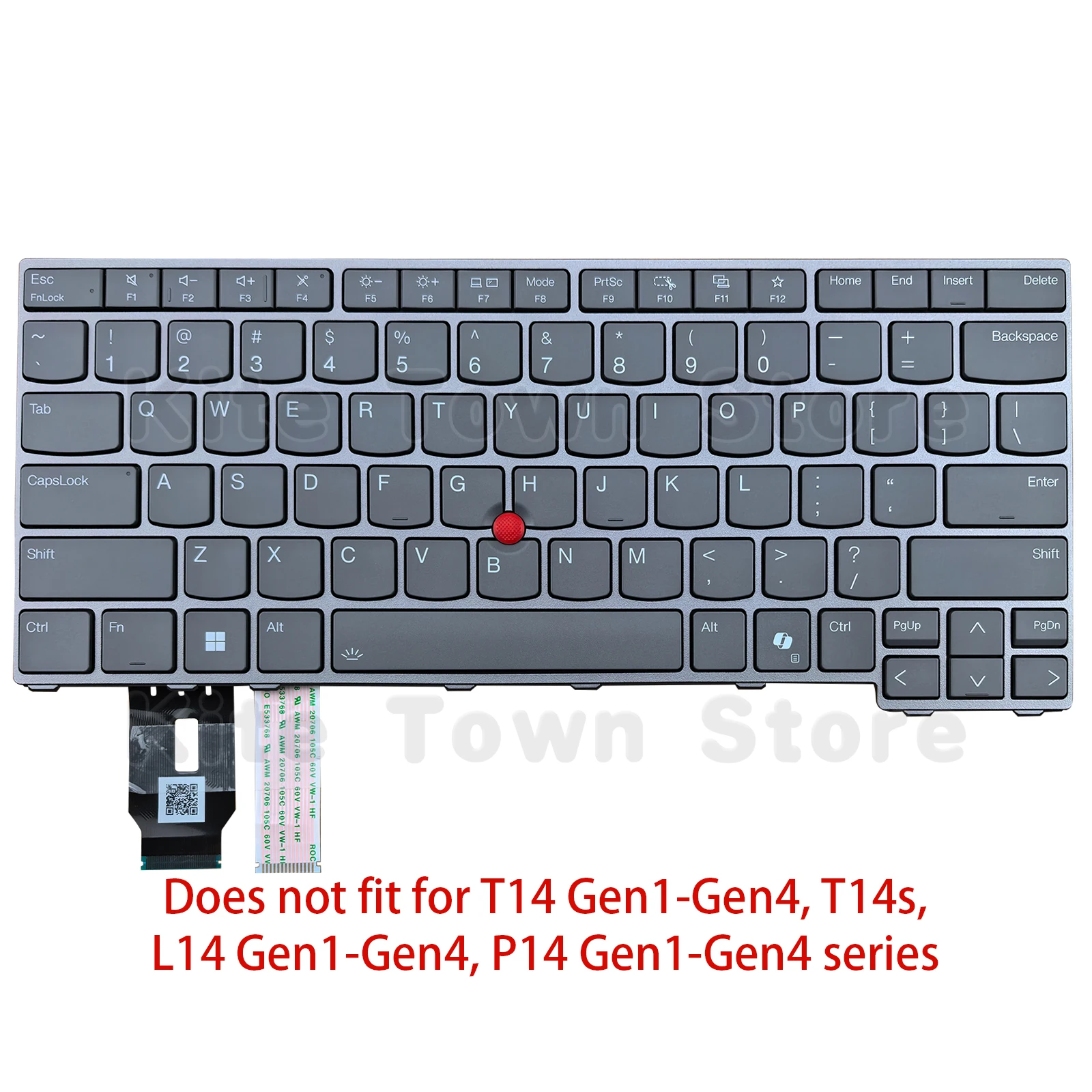 New US Layout Laptop Keyboard for Lenovo Thinkpad T14 Gen 5 Gen 6 L14 Gen 5 Gen 6 P14s Gen 5 Gen 6 Backlight Gray Frame AI KEY