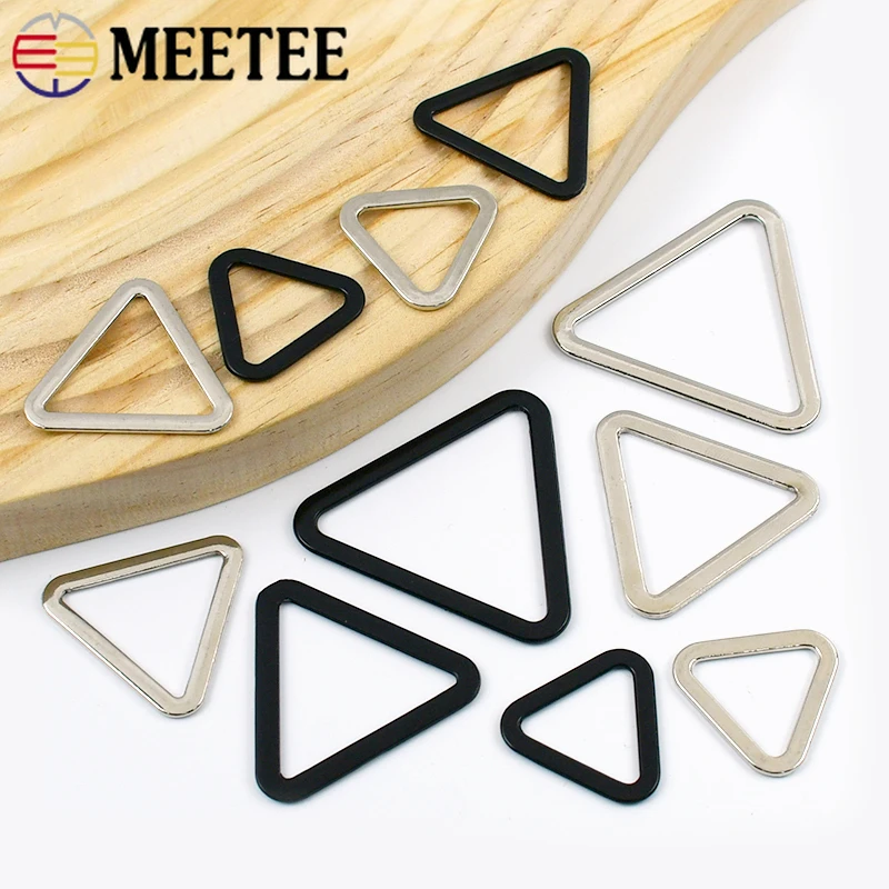 

Meetee 10/20Pcs Belt Metal Ring Buckles 18-40mm Clothes Decorative Ribbons Adjuster Hanger Rings Hook Pet Leash Connector Loop