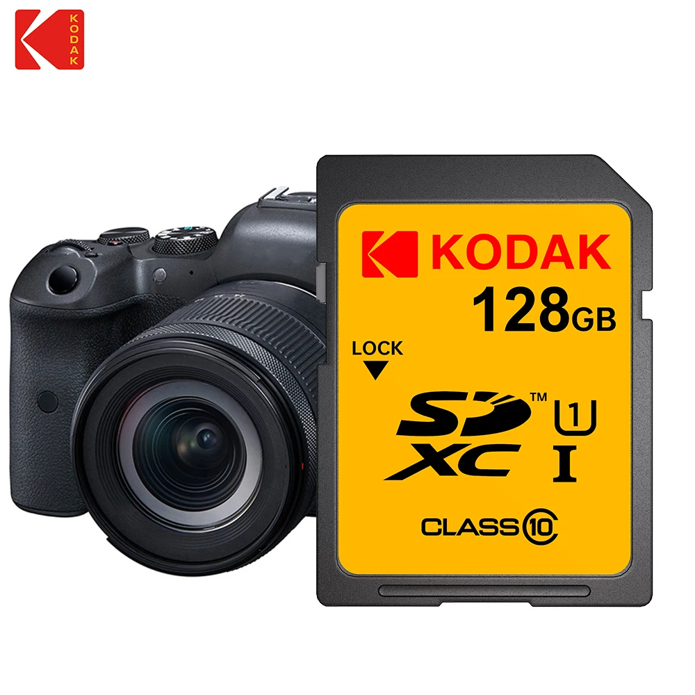 

SD-карта KODAK 64 ГБ 128 ГБ V30, 32 ГБ, обычная полноразмерная карта флэш-памяти SD, высокая скорость для камеры